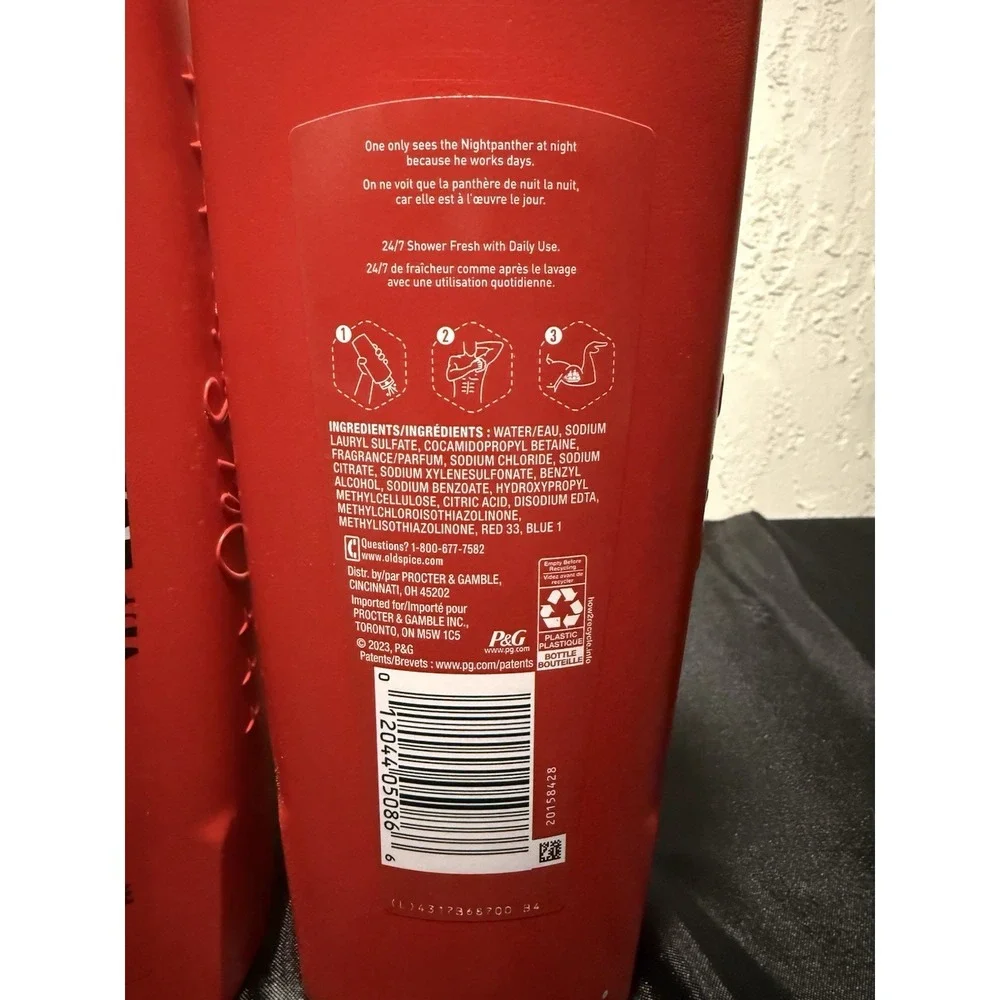 Old Spice Nightpanther Body Wash 24/7 Shower Fresh 24 Fl oz Each - 2 Pack